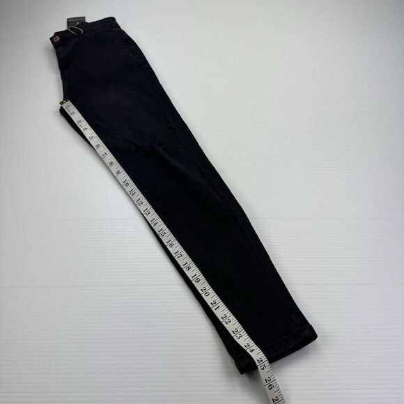 Girls SOHO Blue Denim BLACK Jeans Size 12 Distressed Knees - Picture 8 of 9